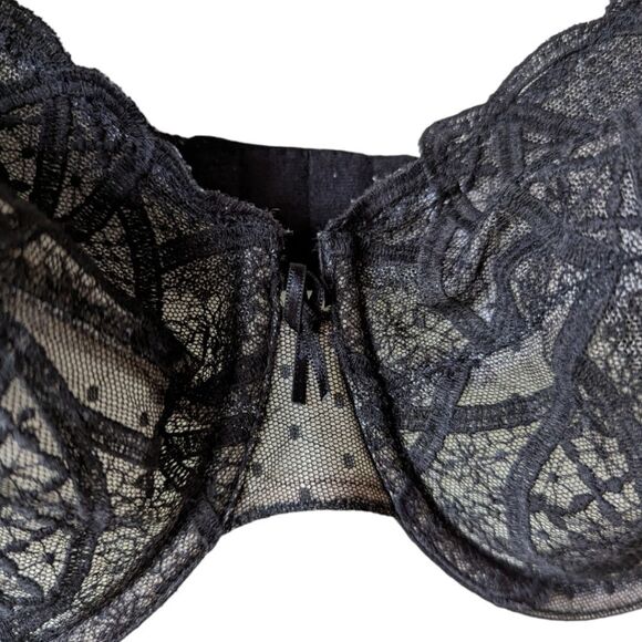 Wacoal Simply Sultry Black Lace Bra 32E | Full Figure Underwire Supportive - Picture 10 of 14